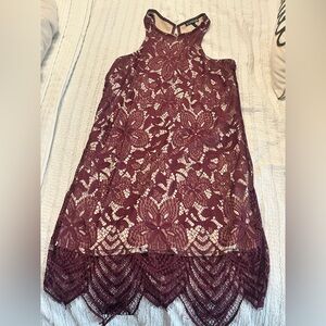 Express Burgundy Lace Dress